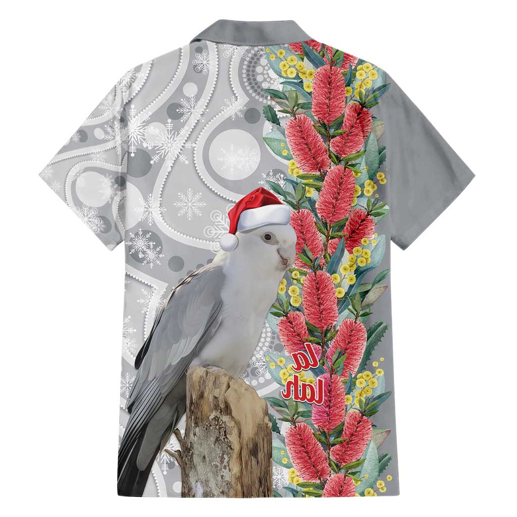 Blue Galah Mutation Christmas Australia Family Matching Short Sleeve Bodycon Dress and Hawaiian Shirt Falalalala Galalah Bottlebrush Grey Aboriginal Art - Aussie Hoodie