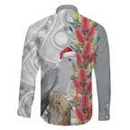 Blue Galah Mutation Christmas Australia Family Matching Summer Maxi Dress and Hawaiian Shirt Falalalala Galalah Bottlebrush Grey Aboriginal Art - Aussie Hoodie