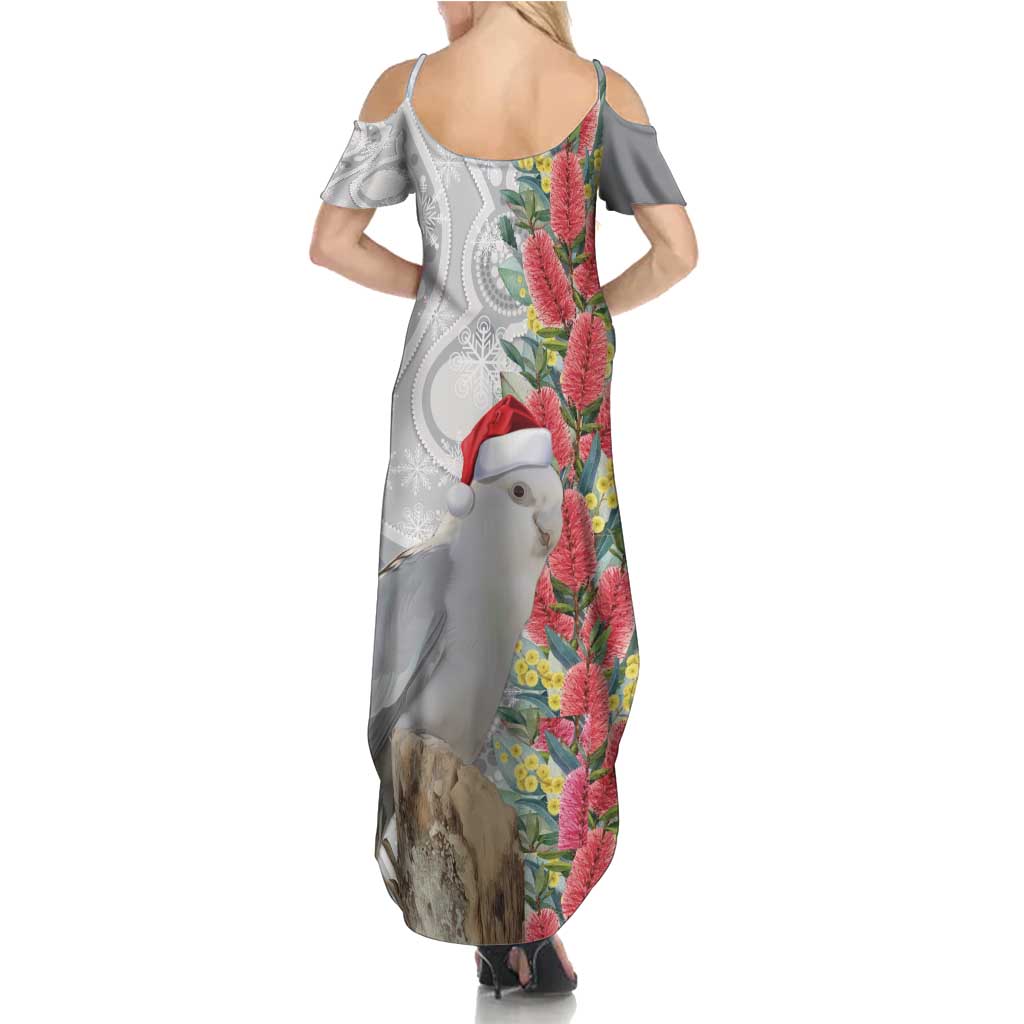 Blue Galah Mutation Christmas Australia Family Matching Summer Maxi Dress and Hawaiian Shirt Falalalala Galalah Bottlebrush Grey Aboriginal Art - Aussie Hoodie