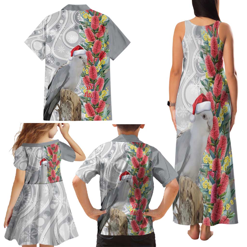 Blue Galah Mutation Christmas Australia Family Matching Tank Maxi Dress and Hawaiian Shirt Falalalala Galalah Bottlebrush Grey Aboriginal Art - Aussie Hoodie