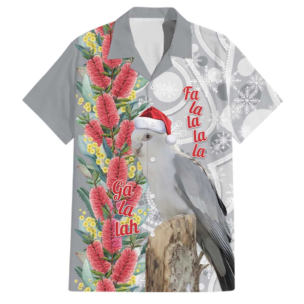 Blue Galah Mutation Christmas Australia Family Matching Tank Maxi Dress and Hawaiian Shirt Falalalala Galalah Bottlebrush Grey Aboriginal Art - Aussie Hoodie