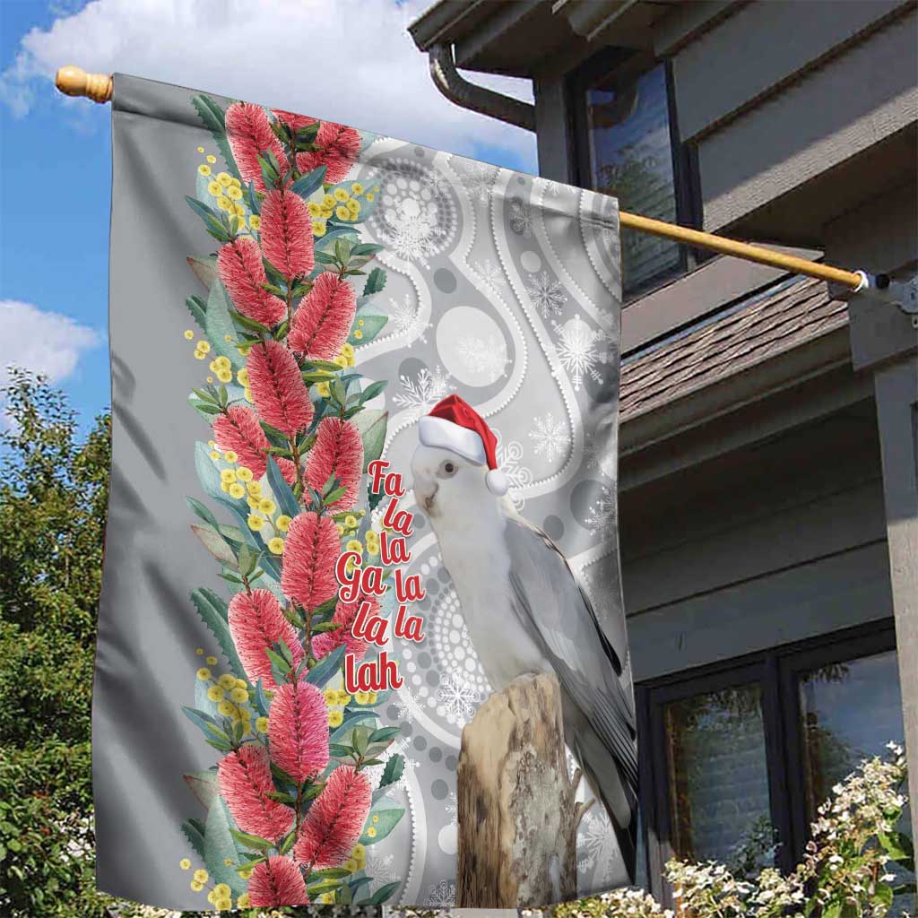 Blue Galah Mutation Christmas Australia Garden Flag Falalalala Galalah Bottlebrush Grey Aboriginal Art - Aussie Hoodie