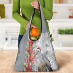 Blue Galah Mutation Christmas Australia Grocery Bag Falalalala Galalah Bottlebrush Grey Aboriginal Art - Aussie Hoodie