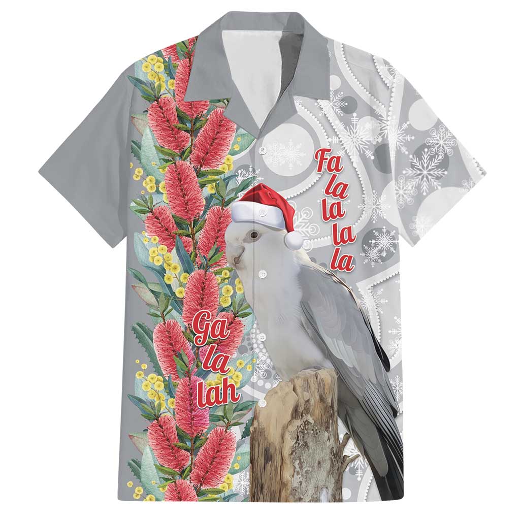 Blue Galah Mutation Christmas Australia Hawaiian Shirt Falalalala Galalah Bottlebrush Grey Aboriginal Art - Aussie Hoodie
