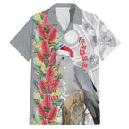Blue Galah Mutation Christmas Australia Hawaiian Shirt Falalalala Galalah Bottlebrush Grey Aboriginal Art - Aussie Hoodie