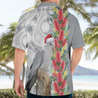 Blue Galah Mutation Christmas Australia Hawaiian Shirt Falalalala Galalah Bottlebrush Grey Aboriginal Art - Aussie Hoodie