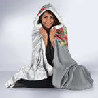 Blue Galah Mutation Christmas Australia Hooded Blanket Falalalala Galalah Bottlebrush Grey Aboriginal Art - Aussie Hoodie