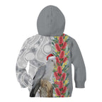 Blue Galah Mutation Christmas Australia Kid Hoodie Falalalala Galalah Bottlebrush Grey Aboriginal Art - Aussie Hoodie