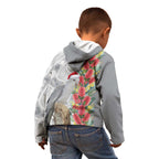 Blue Galah Mutation Christmas Australia Kid Hoodie Falalalala Galalah Bottlebrush Grey Aboriginal Art - Aussie Hoodie