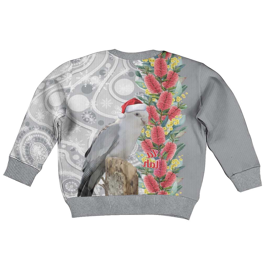 Blue Galah Mutation Christmas Australia Kid Ugly Christmas Sweater Falalalala Galalah Bottlebrush Grey Aboriginal Art - Aussie Hoodie