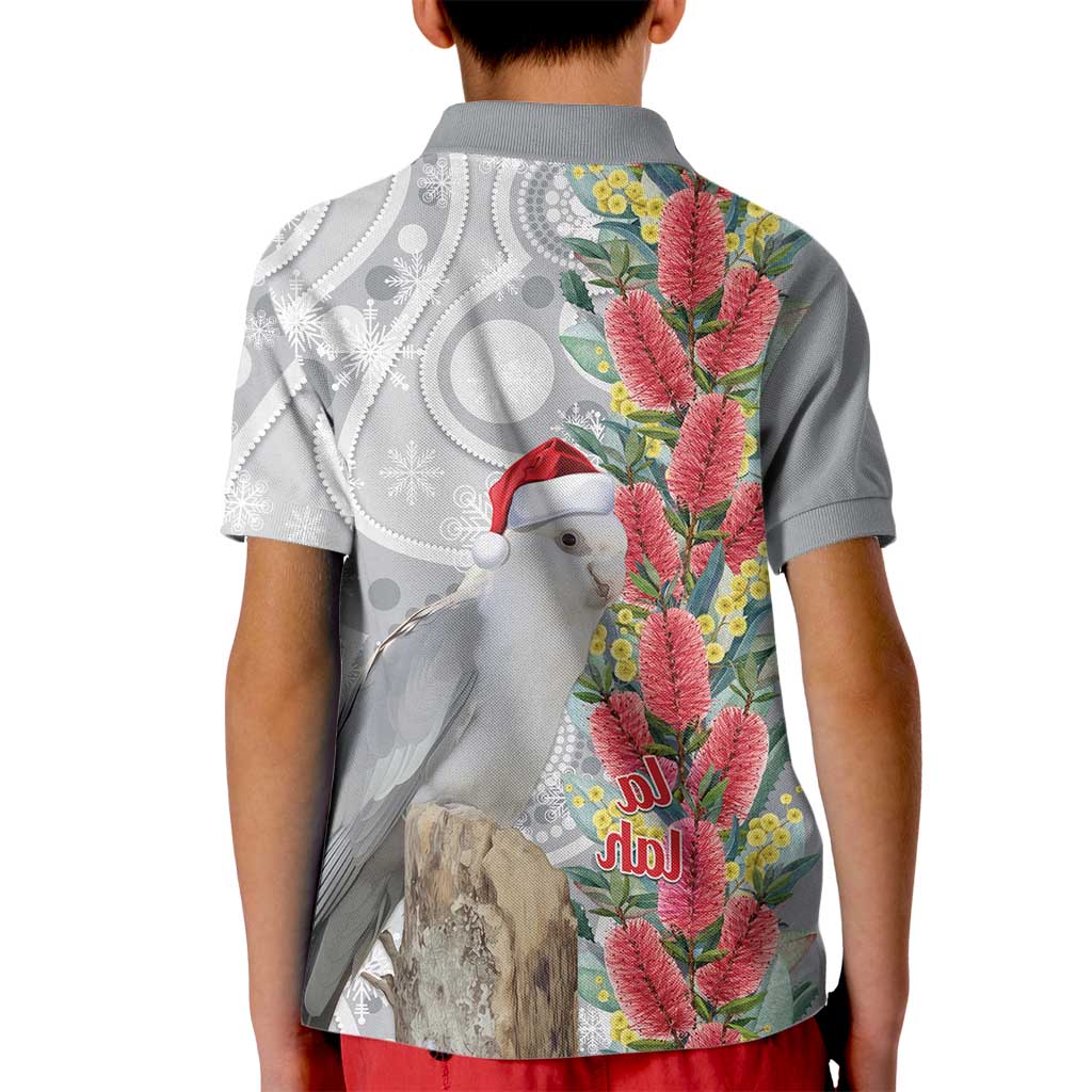 Blue Galah Mutation Christmas Australia Kid Polo Shirt Falalalala Galalah Bottlebrush Grey Aboriginal Art - Aussie Hoodie