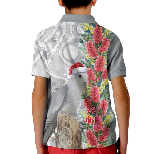 Blue Galah Mutation Christmas Australia Kid Polo Shirt Falalalala Galalah Bottlebrush Grey Aboriginal Art - Aussie Hoodie