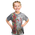 Blue Galah Mutation Christmas Australia Kid T Shirt Falalalala Galalah Bottlebrush Grey Aboriginal Art - Aussie Hoodie