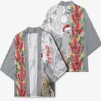 Blue Galah Mutation Christmas Australia Kimono Falalalala Galalah Bottlebrush Grey Aboriginal Art - Aussie Hoodie