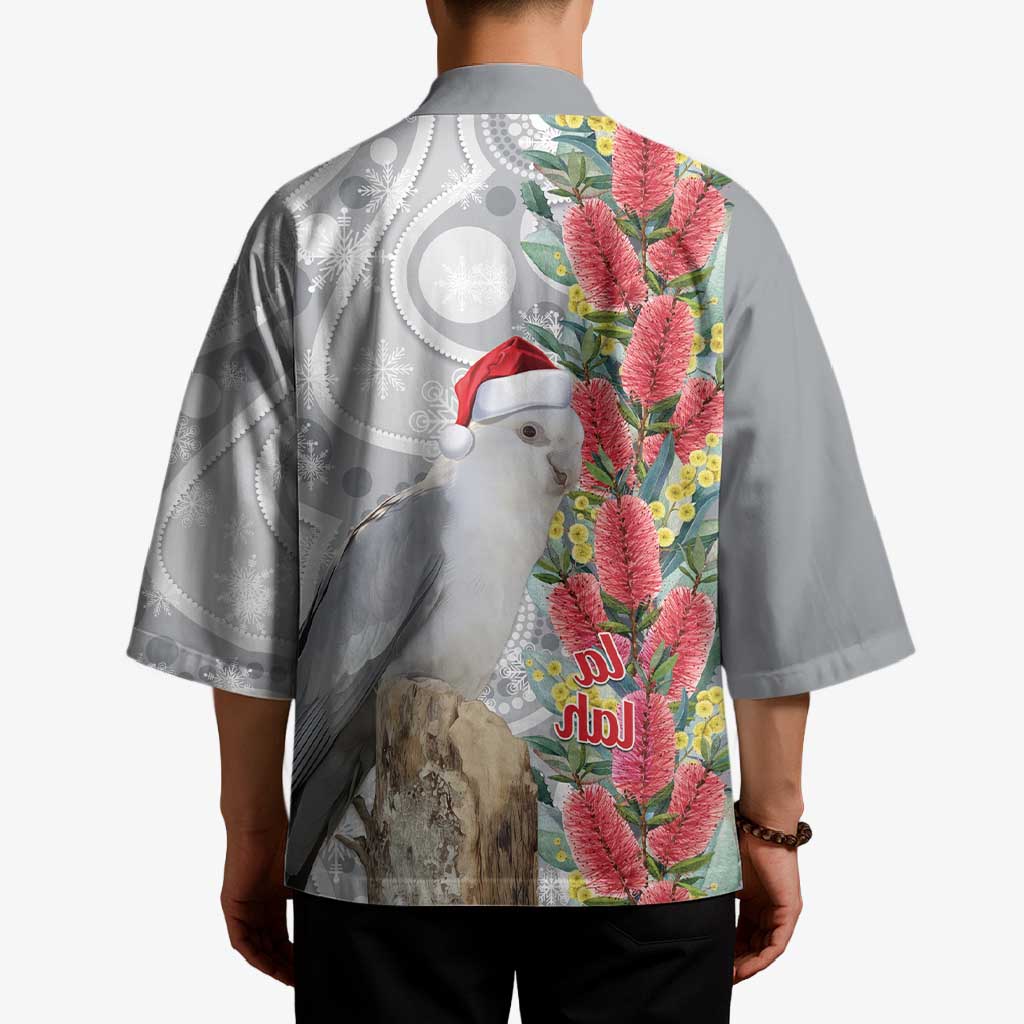 Blue Galah Mutation Christmas Australia Kimono Falalalala Galalah Bottlebrush Grey Aboriginal Art - Aussie Hoodie