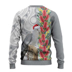 Blue Galah Mutation Christmas Australia Ugly Christmas Sweater Falalalala Galalah Bottlebrush Grey Aboriginal Art - Aussie Hoodie