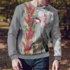 Blue Galah Mutation Christmas Australia Ugly Christmas Sweater Falalalala Galalah Bottlebrush Grey Aboriginal Art - Aussie Hoodie