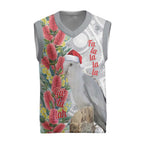 Blue Galah Mutation Christmas Australia Christmas Knitted V-Neck Vest Falalalala Galalah Bottlebrush Grey Aboriginal Art - Aussie Hoodie