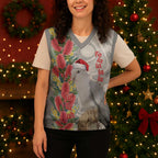Blue Galah Mutation Christmas Australia Christmas Knitted V-Neck Vest Falalalala Galalah Bottlebrush Grey Aboriginal Art - Aussie Hoodie
