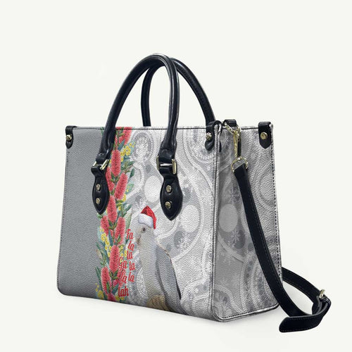 Blue Galah Mutation Christmas Australia Leather Bag Falalalala Galalah Bottlebrush Grey Aboriginal Art - Aussie Hoodie