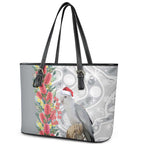 Blue Galah Mutation Christmas Australia Leather Tote Bag Falalalala Galalah Bottlebrush Grey Aboriginal Art - Aussie Hoodie