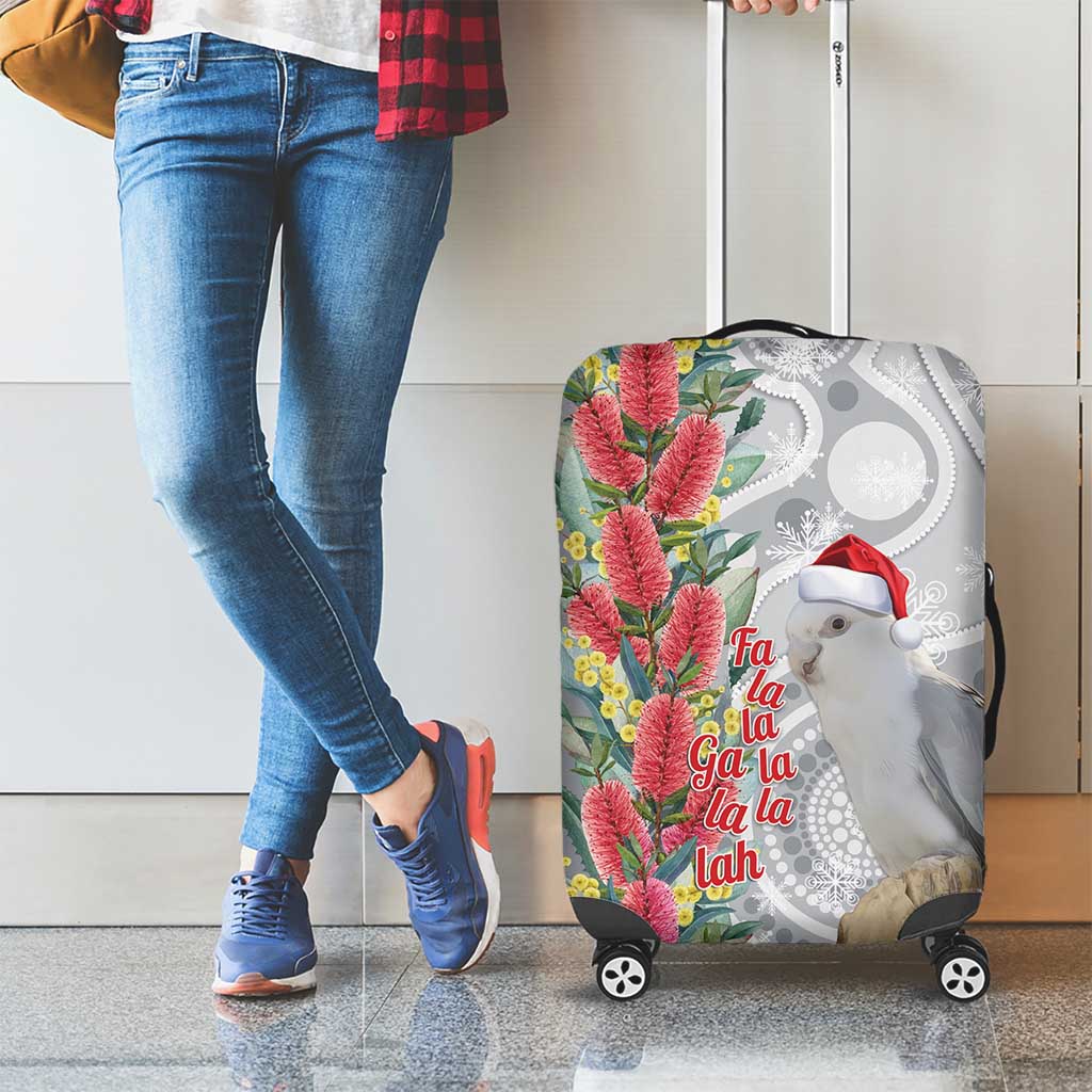 Blue Galah Mutation Christmas Australia Luggage Cover Falalalala Galalah Bottlebrush Grey Aboriginal Art - Aussie Hoodie
