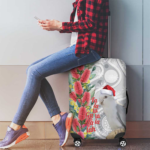 Blue Galah Mutation Christmas Australia Luggage Cover Falalalala Galalah Bottlebrush Grey Aboriginal Art - Aussie Hoodie