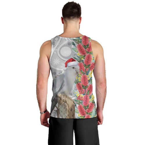 Blue Galah Mutation Christmas Australia Men Tank Top Falalalala Galalah Bottlebrush Grey Aboriginal Art - Aussie Hoodie