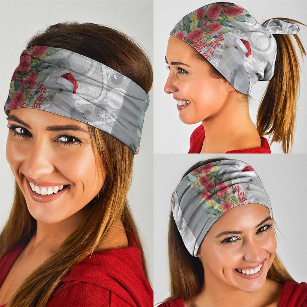 Blue Galah Mutation Christmas Australia Neck Gaiter Falalalala Galalah Bottlebrush Grey Aboriginal Art - Aussie Hoodie