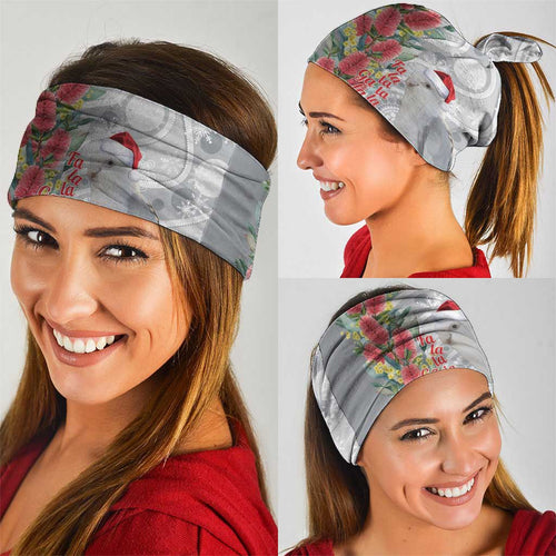 Blue Galah Mutation Christmas Australia Neck Gaiter Falalalala Galalah Bottlebrush Grey Aboriginal Art - Aussie Hoodie