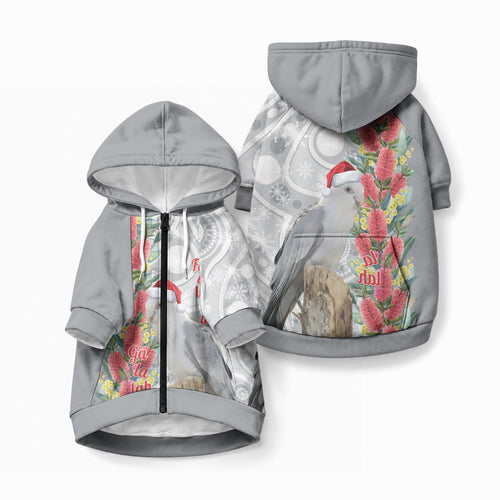 Blue Galah Mutation Christmas Australia Pet Hoodie Falalalala Galalah Bottlebrush Grey Aboriginal Art