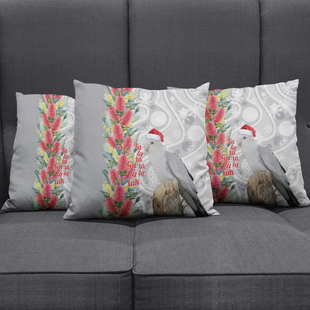 Blue Galah Mutation Christmas Australia Pillow Cover Falalalala Galalah Bottlebrush Grey Aboriginal Art - Aussie Hoodie