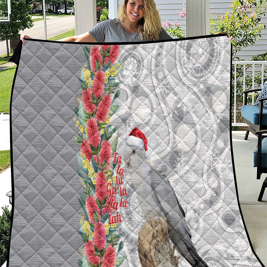 Blue Galah Mutation Christmas Australia Quilt Falalalala Galalah Bottlebrush Grey Aboriginal Art - Aussie Hoodie