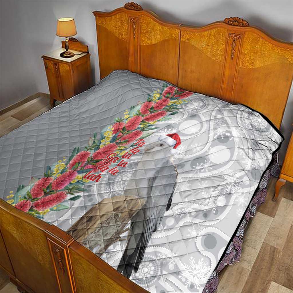 Blue Galah Mutation Christmas Australia Quilt Falalalala Galalah Bottlebrush Grey Aboriginal Art - Aussie Hoodie