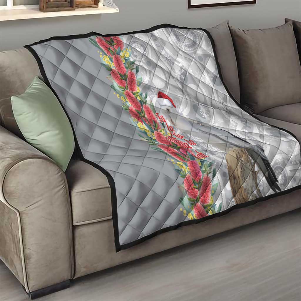Blue Galah Mutation Christmas Australia Quilt Falalalala Galalah Bottlebrush Grey Aboriginal Art - Aussie Hoodie