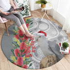 Blue Galah Mutation Christmas Australia Round Carpet Falalalala Galalah Bottlebrush Grey Aboriginal Art - Aussie Hoodie
