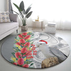 Blue Galah Mutation Christmas Australia Round Carpet Falalalala Galalah Bottlebrush Grey Aboriginal Art - Aussie Hoodie