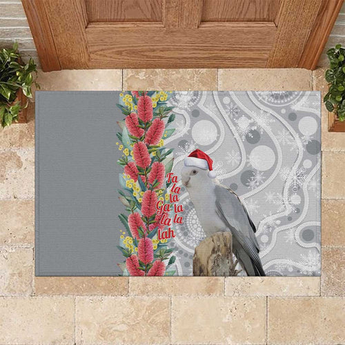 Blue Galah Mutation Christmas Australia Rubber Doormat Falalalala Galalah Bottlebrush Grey Aboriginal Art - Aussie Hoodie