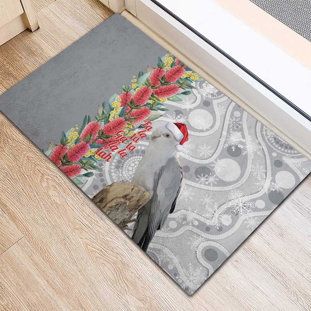 Blue Galah Mutation Christmas Australia Rubber Doormat Falalalala Galalah Bottlebrush Grey Aboriginal Art - Aussie Hoodie