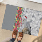 Blue Galah Mutation Christmas Australia Rubber Doormat Falalalala Galalah Bottlebrush Grey Aboriginal Art - Aussie Hoodie