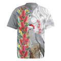 Blue Galah Mutation Christmas Australia Rugby Jersey Falalalala Galalah Bottlebrush Grey Aboriginal Art - Aussie Hoodie