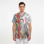 Blue Galah Mutation Christmas Australia Scrub Top Falalalala Galalah Bottlebrush Grey Aboriginal Art - Aussie Hoodie