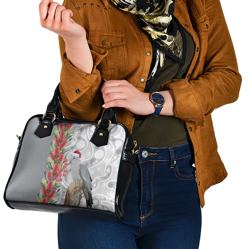 Blue Galah Mutation Christmas Australia Shoulder Handbag Falalalala Galalah Bottlebrush Grey Aboriginal Art - Aussie Hoodie