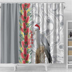 Blue Galah Mutation Christmas Australia Shower Curtain Falalalala Galalah Bottlebrush Grey Aboriginal Art - Aussie Hoodie