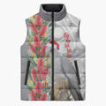Blue Galah Mutation Christmas Australia Sleeveless Puffer Jacket Falalalala Galalah Bottlebrush Grey Aboriginal Art - Aussie Hoodie