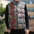 Blue Galah Mutation Christmas Australia Sleeveless Puffer Jacket Falalalala Galalah Bottlebrush Grey Aboriginal Art - Aussie Hoodie