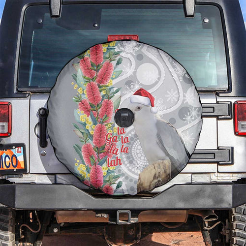 Blue Galah Mutation Christmas Australia Spare Tire Cover Falalalala Galalah Bottlebrush Grey Aboriginal Art - Aussie Hoodie