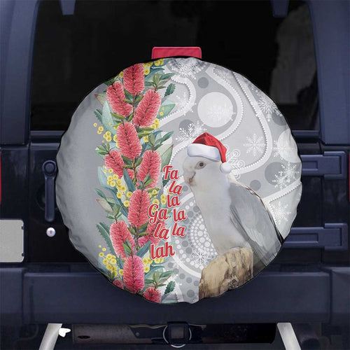 Blue Galah Mutation Christmas Australia Spare Tire Cover Falalalala Galalah Bottlebrush Grey Aboriginal Art - Aussie Hoodie