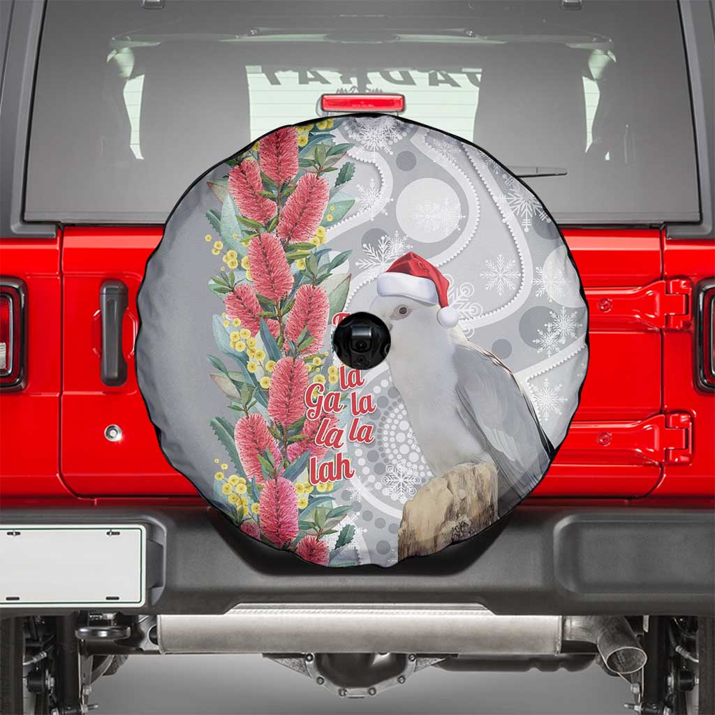 Blue Galah Mutation Christmas Australia Spare Tire Cover Falalalala Galalah Bottlebrush Grey Aboriginal Art - Aussie Hoodie