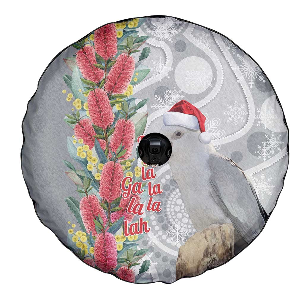 Blue Galah Mutation Christmas Australia Spare Tire Cover Falalalala Galalah Bottlebrush Grey Aboriginal Art - Aussie Hoodie
